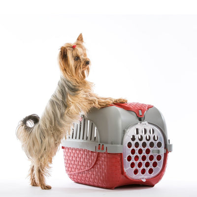 BAMA PET Transportbox 59x38x37 cm Rot Silber