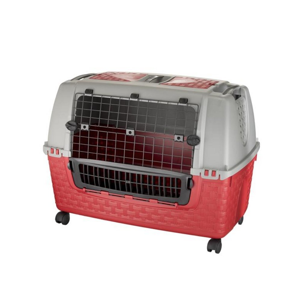 Bama Pet Transportbox mit Rädern 88x52x60 cm Rotgrau