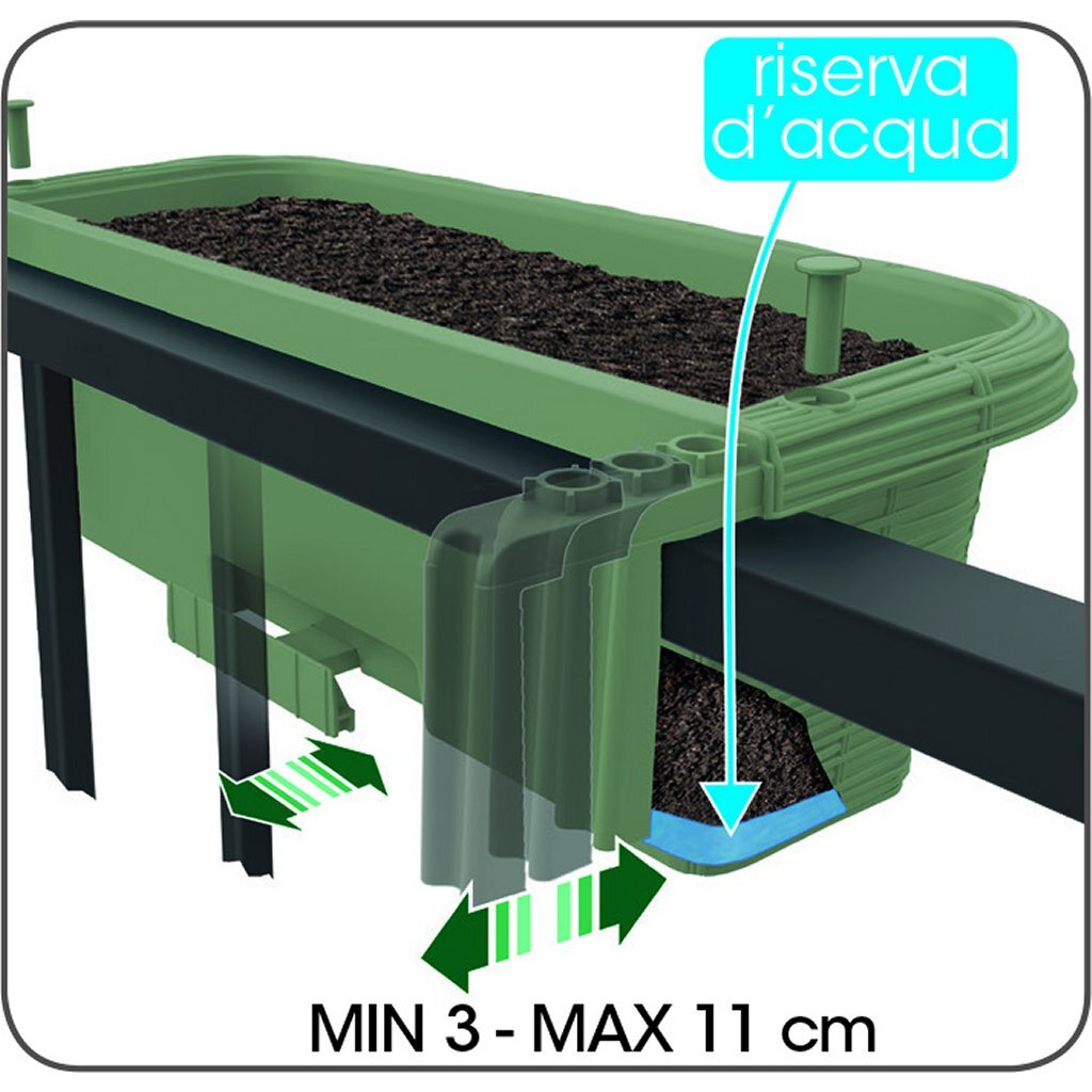 Bama Fioriera Bloem-Balkonbak 60x20x18,5 cm Salbeigros