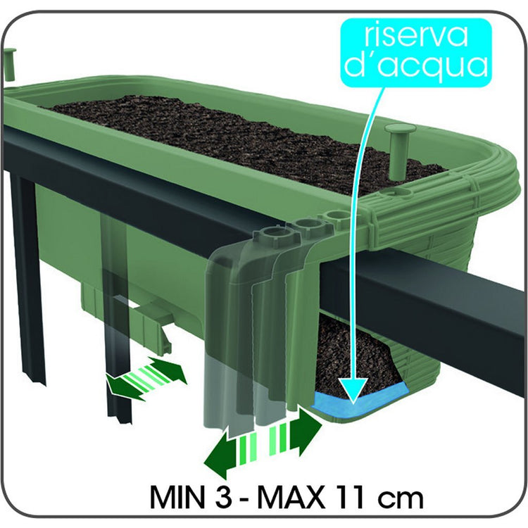Bama Fioriera Bloem-Balkonbak 60x20x18,5 cm Salbeigros