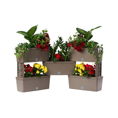 Bama Brick Couberable Pflanzer 75L 59x23x27 cm 5 Stück Taupe