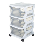 BAMA Insieme Schubladensystem mit Rädern 3 Schubladen 36x40x62 cm Weiß transparent - afbeelding 1