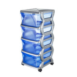 BAMA Insieme Road System mit Rädern 4 Lasten 36x40x80 cm Silberblau Transparent - afbeelding 1