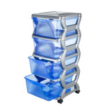 BAMA Insieme Road System mit Rädern 4 Lasten 36x40x80 cm Silberblau Transparent - afbeelding 2