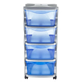 BAMA Insieme Road System mit Rädern 4 Lasten 36x40x80 cm Silberblau Transparent - afbeelding 3