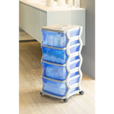 BAMA Insieme Road System mit Rädern 4 Lasten 36x40x80 cm Silberblau Transparent - afbeelding 4