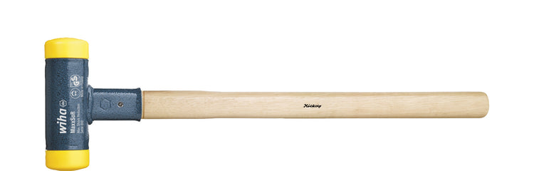 Wiha Kunststoffhammer rückstoßfrei | mit Hickorystiel | runder Schlagkopf | 165mm | 60 mm – 2098 – 02098