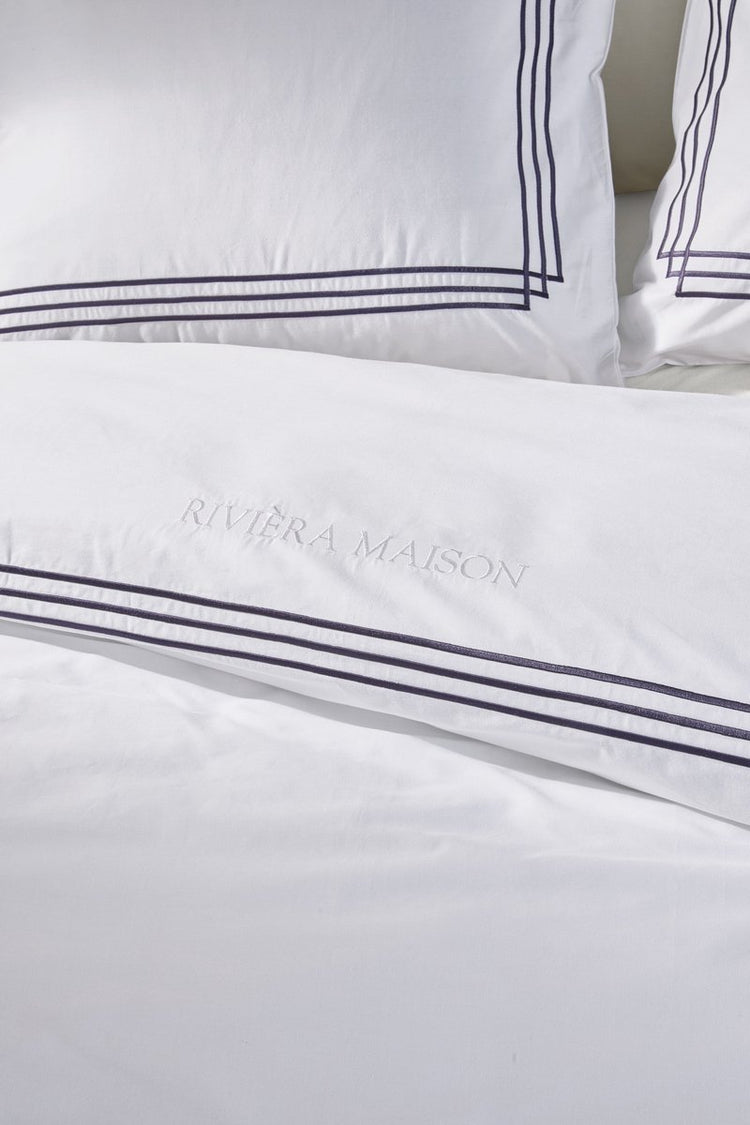 Riviera Maison Rivièra Maison Leandro Bettbezug – Einzelbett – 140 x 200 220 cm – Marineblau