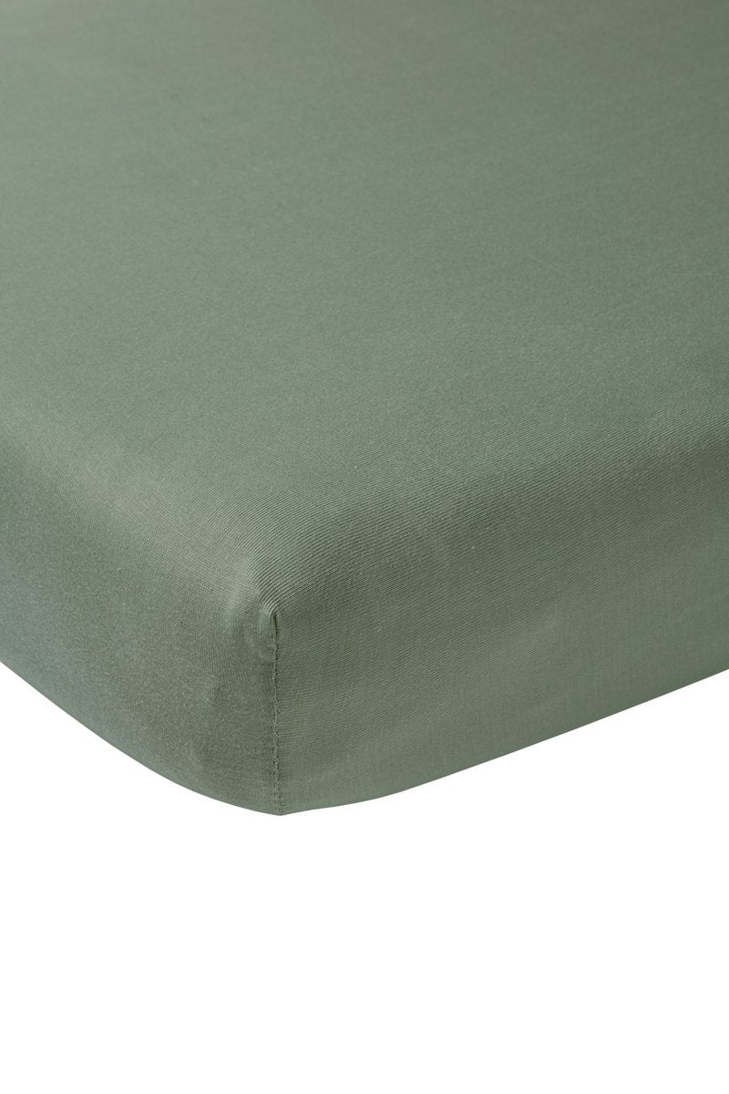 Meyco Baby Uni Spannbettlaken Beistellbett – Waldgrün – 50 x 90 cm
