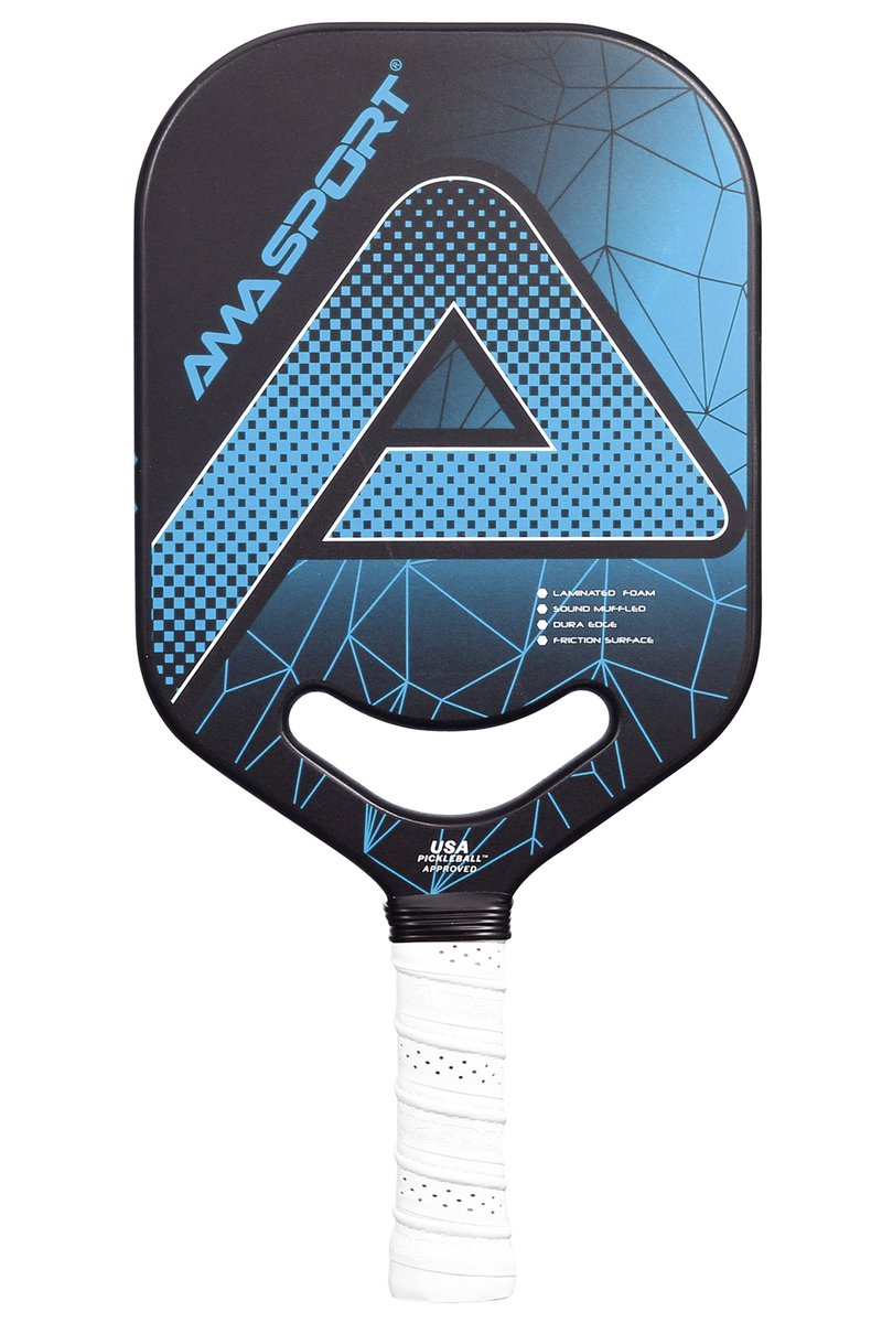 Ama Sport Pickleball-Paddel PP001-C1B Blau Schwarz – Graphitoberfläche – 20 mm Kern – Aero-Duraedge CX geschmiedeter Griff –