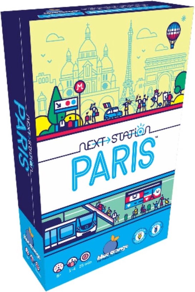 Geronimo-Spiele, blau-oranges Brettspiel, Next Station Paris