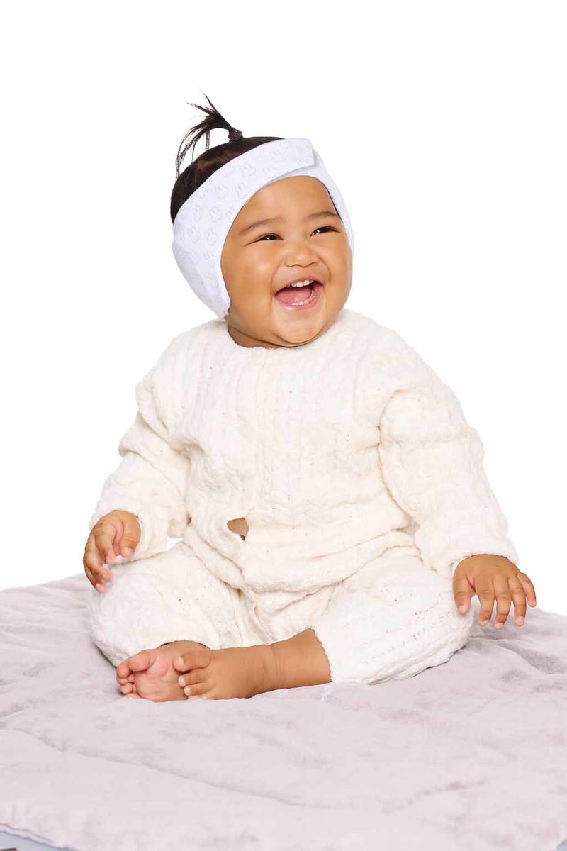 Dooky® Dooky x Miffy Baby-Gehörschutz – weiches, verstellbares Kopfband – 6–12 Monate – weiß – Öko-Tex-Baumwolle – leicht bequem