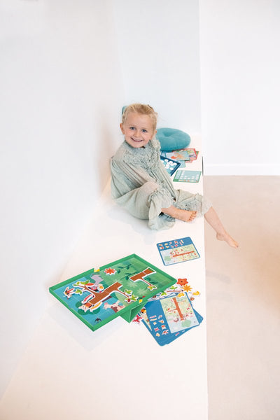 Magnetisches Kratzspiel – Bauernhofspaß – 25,5 x 38 x 2 cm – mit 20 Herausforderungen und 2 Levels – 4 Jahre