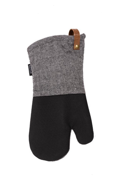Tiseco Ofenhandschuh (1r + 1l) Sherlock Fishbone, 17x33cm, schwarz