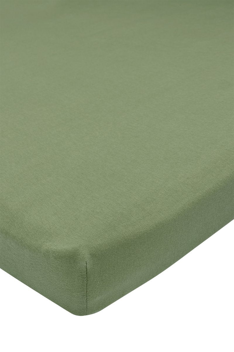 Meyco Baby Uni Spannbettlaken Laufstallmatratze – Jersey – Olivgrün – 75x95cm