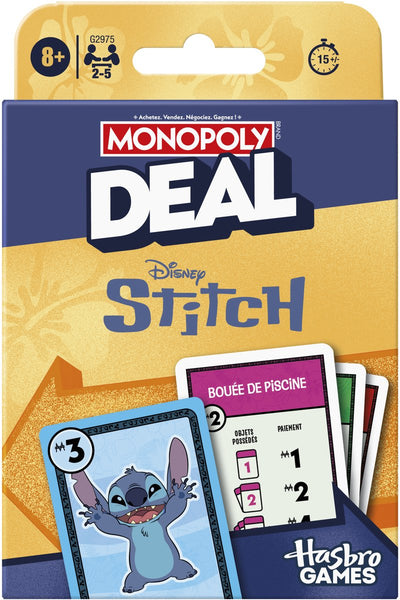 Monopoly-Deal: Disney Stitch Edition, Kartenspiel, französische Sprache