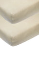 Meyco Baby Uni Spannbettlaken Beistellbett – 2er-Pack – Sand – 50 x 90 cm