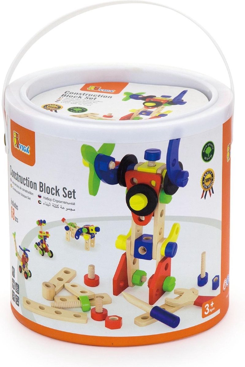 Viga Holzbausteine, 68 Teile 1 Set