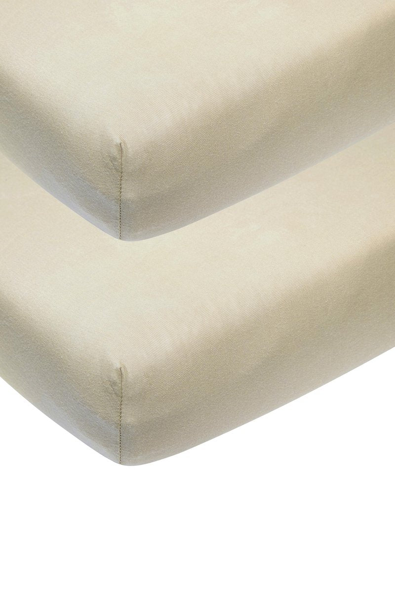Meyco Baby Uni Spannbettlaken – 2er-Pack – Sand – 60 x 120 cm