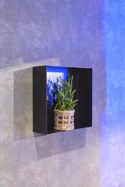 Looox Colour Box Einbaunische - 30x30x10cm - Edelstahl schwarz matt
