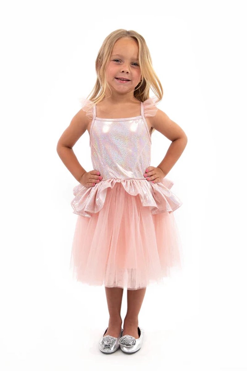 Kleine Abenteuer – roségoldenes Tutu-Kleid – Größe M (98-104)