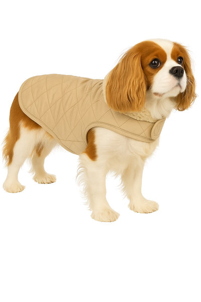 Flamingo-Hundemantel – Bonnie – Hundemantel – Winter-Hundejacken – wasserdichter Hundemantel – 40 cm – A: 40 cm, B: 34–40 cm, C: 54–60 cm – Beige