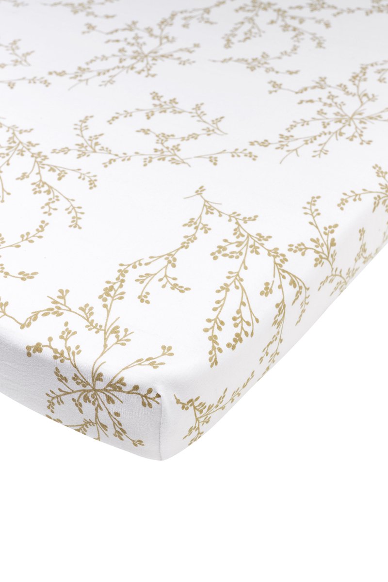 Meyco Baby Branches Spannbetttuch Laufstallmatratze – Sand – 75 x 95 cm