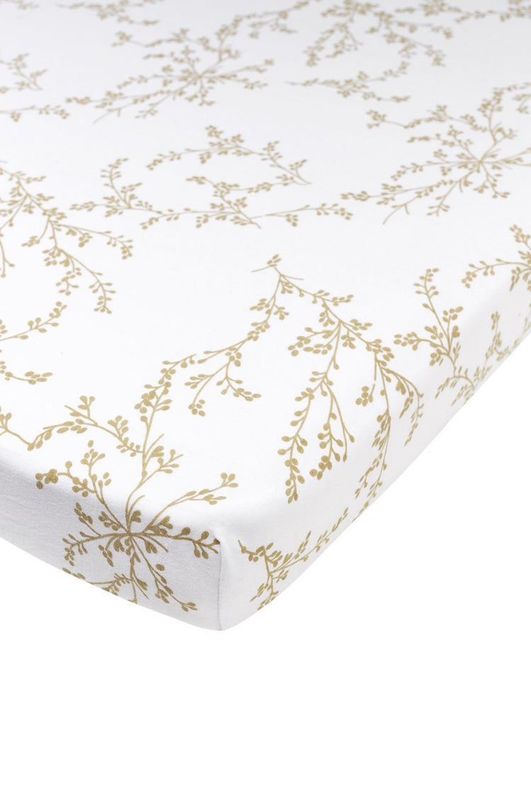 Meyco Baby Branches Spannbetttuch Laufstallmatratze – Sand – 75 x 95 cm