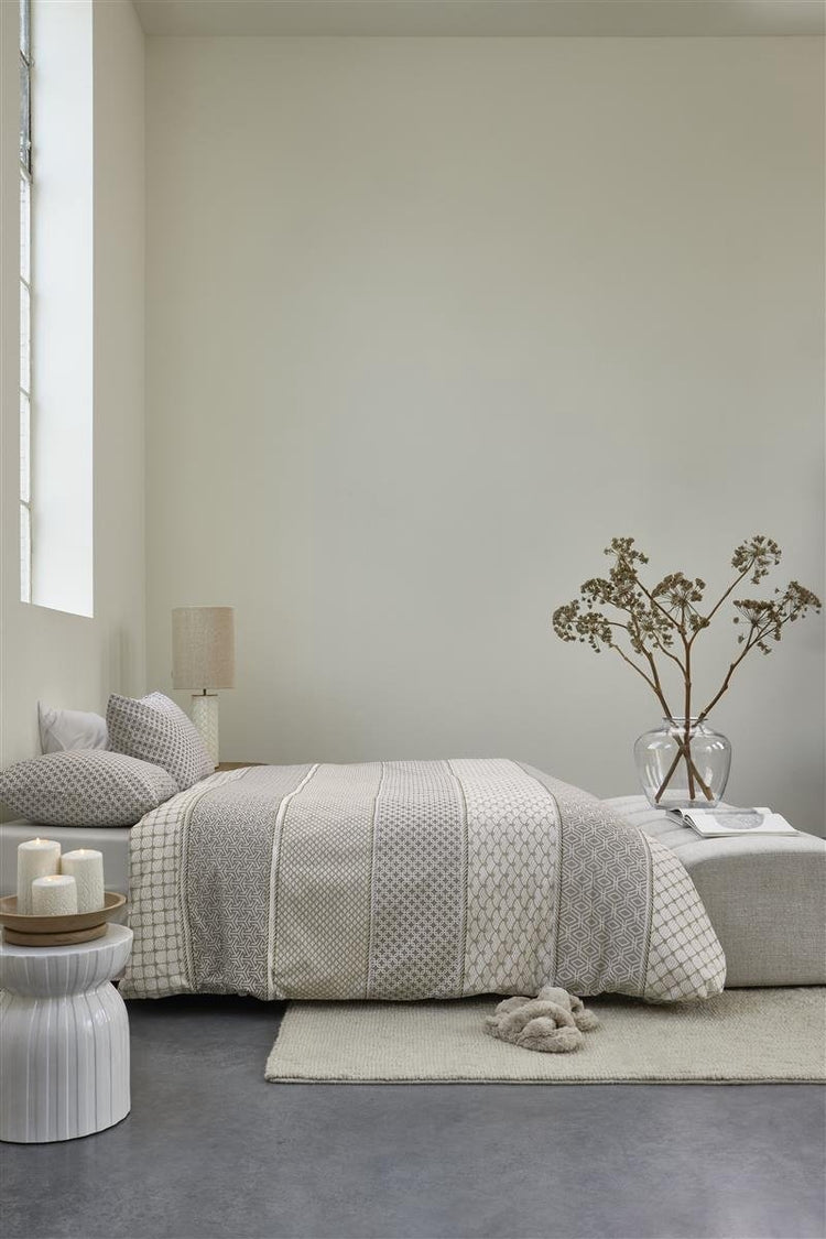 Riviera Maison Ropes Bettbezug – Einzelbett – 140 x 200 220 – Taupe