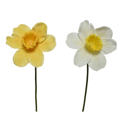 Decoris Kunstblume Narzisse h39cm gelb weiß 2 sort