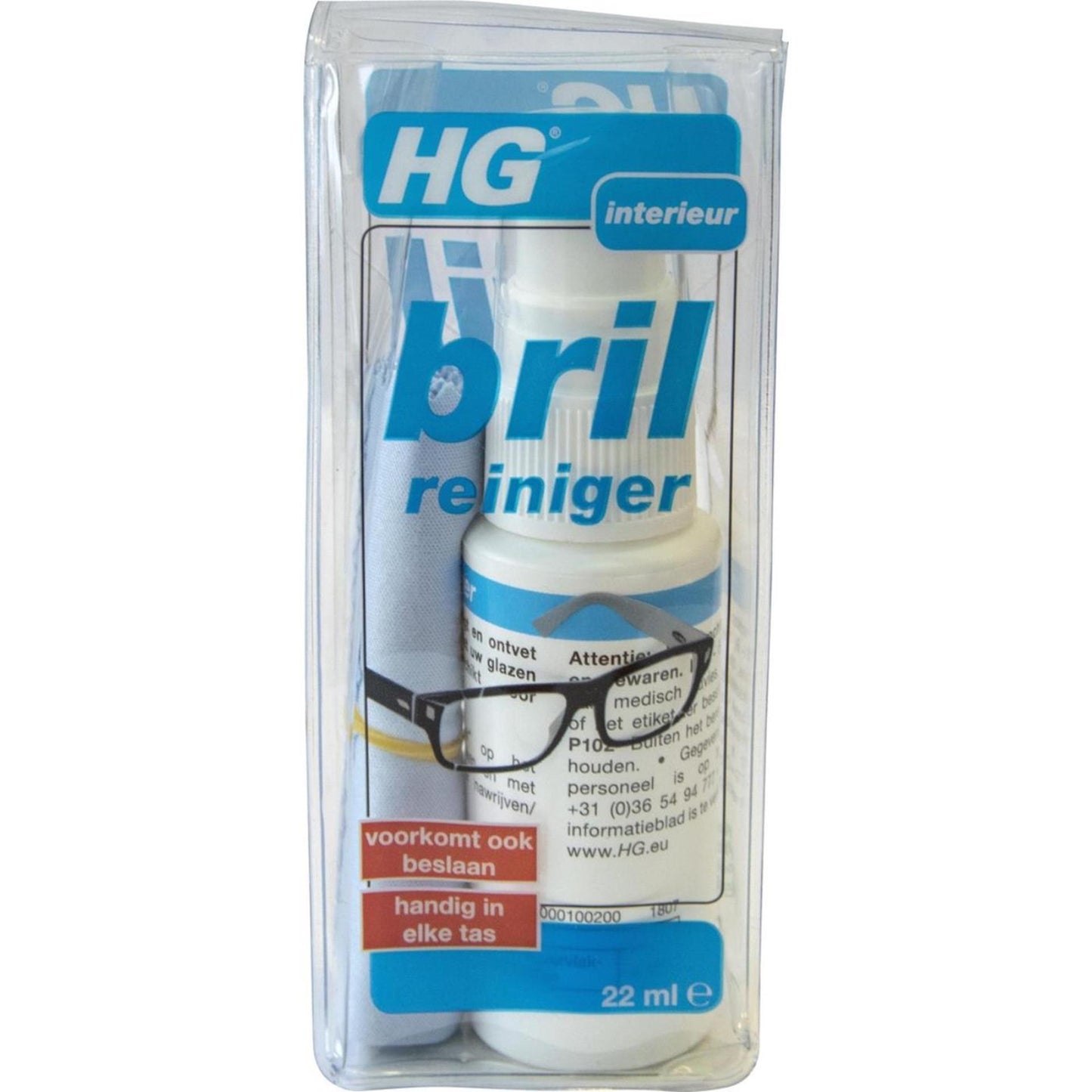 Hg Brillenreiniger 22ml inklusive Tuch