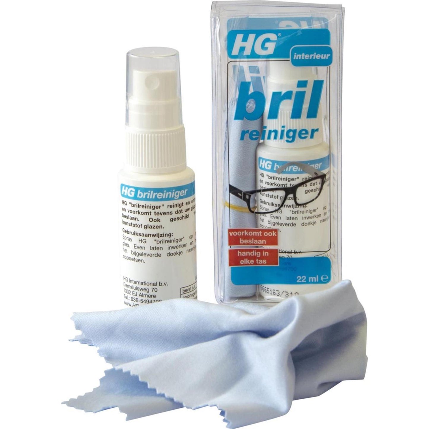 Hg Brillenreiniger 22ml inklusive Tuch