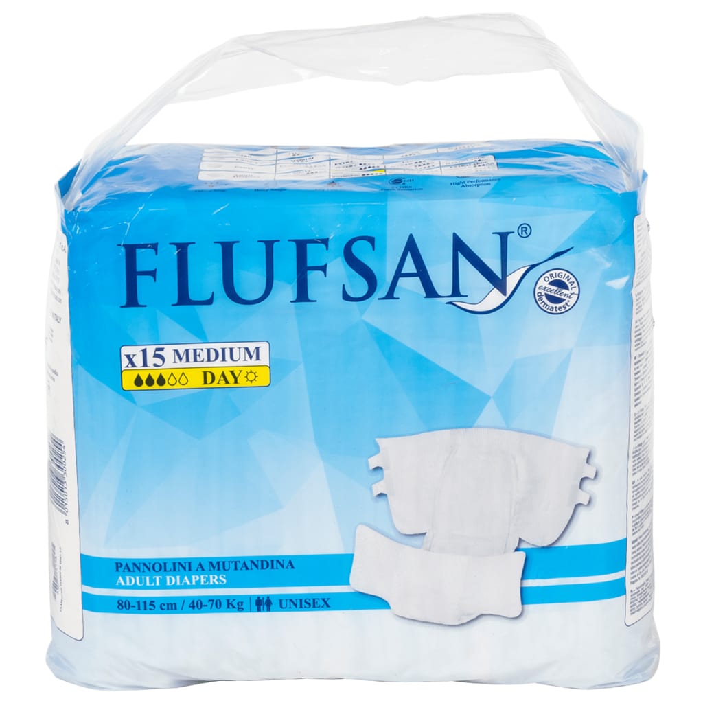 Vidaxl Flufsan Incontinentil Windel 15 PCs Größe M