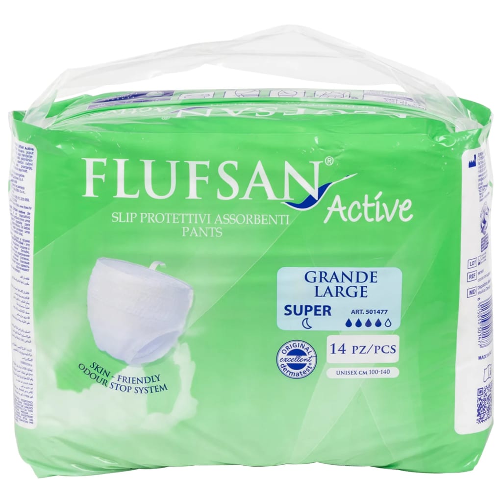 Vidaxl Flufsan Inkontinenzhose für Erwachsene 14 Teile Größe l