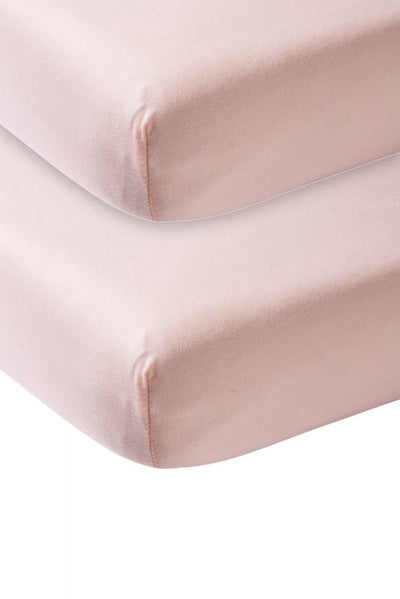Meyco Baby Uni Spannbettlaken für Juniorbetten – 2er-Pack – zartrosa – 70 x 140 x 150 cm
