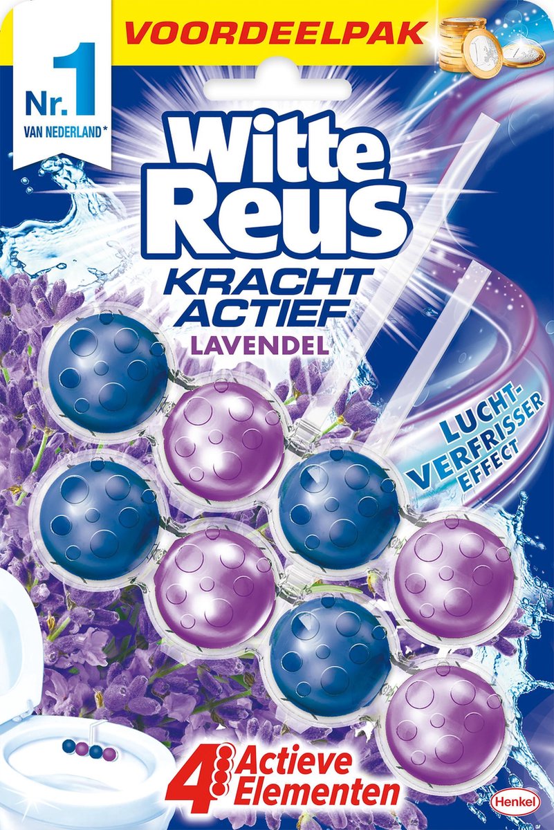 Weißer Riesen-Toilettenblock WC Power Active – Lavendel-Boost – Duopack