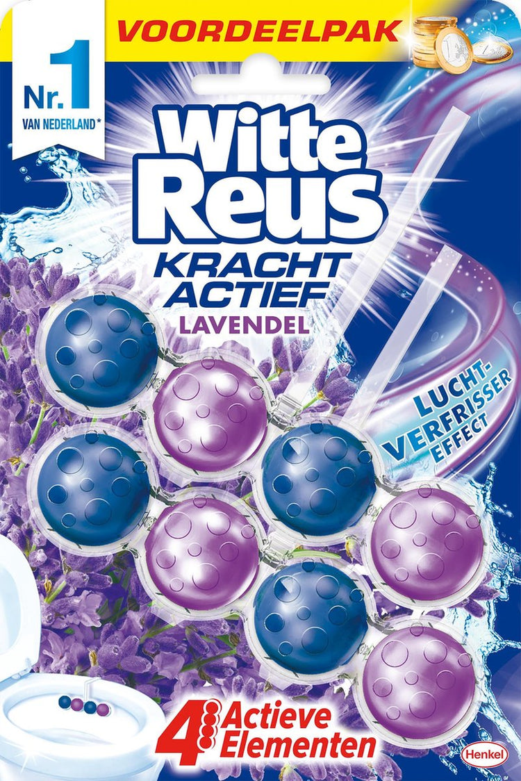 Weißer Riesen-Toilettenblock WC Power Active – Lavendel-Boost – Duopack