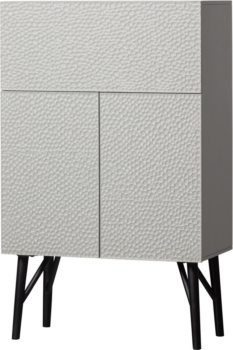 Aus Holz geschnitzter Getränkeschrank – Holz – Nebel – 146 x 90 x 46 cm