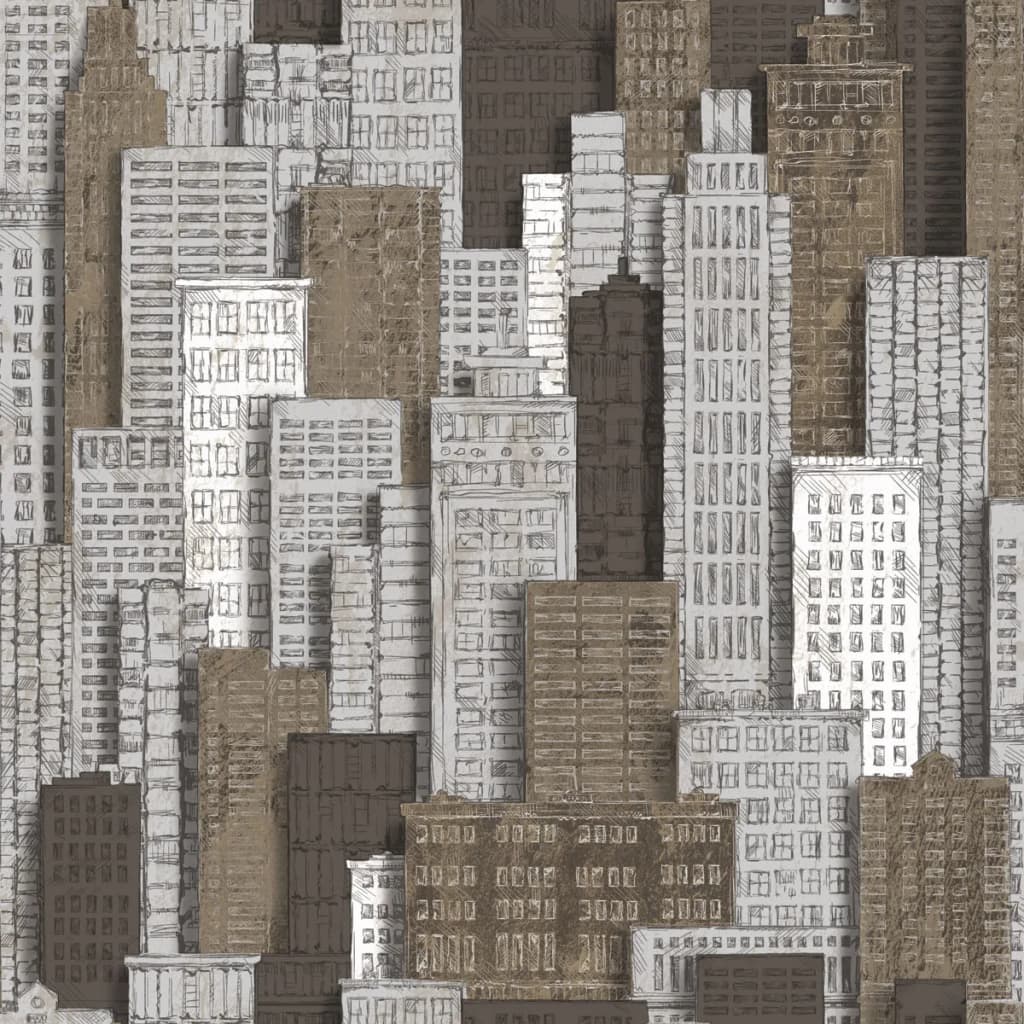 Noordwand Noordwand Tapete Urban Friends Coffee City Apartments Weiß und Gold