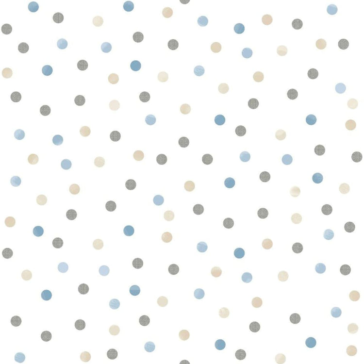 Nordwand Nordwand Tapete Baby Konfetti Punkte weiß blau grau Beige