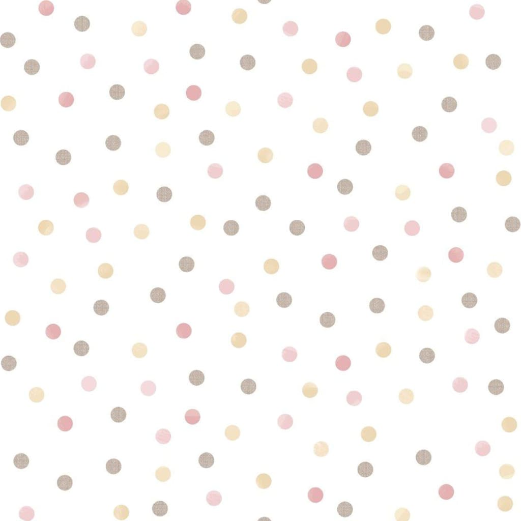 Nordwand Nordwand Tapete Baby Konfetti Punkte rosa weiß braun