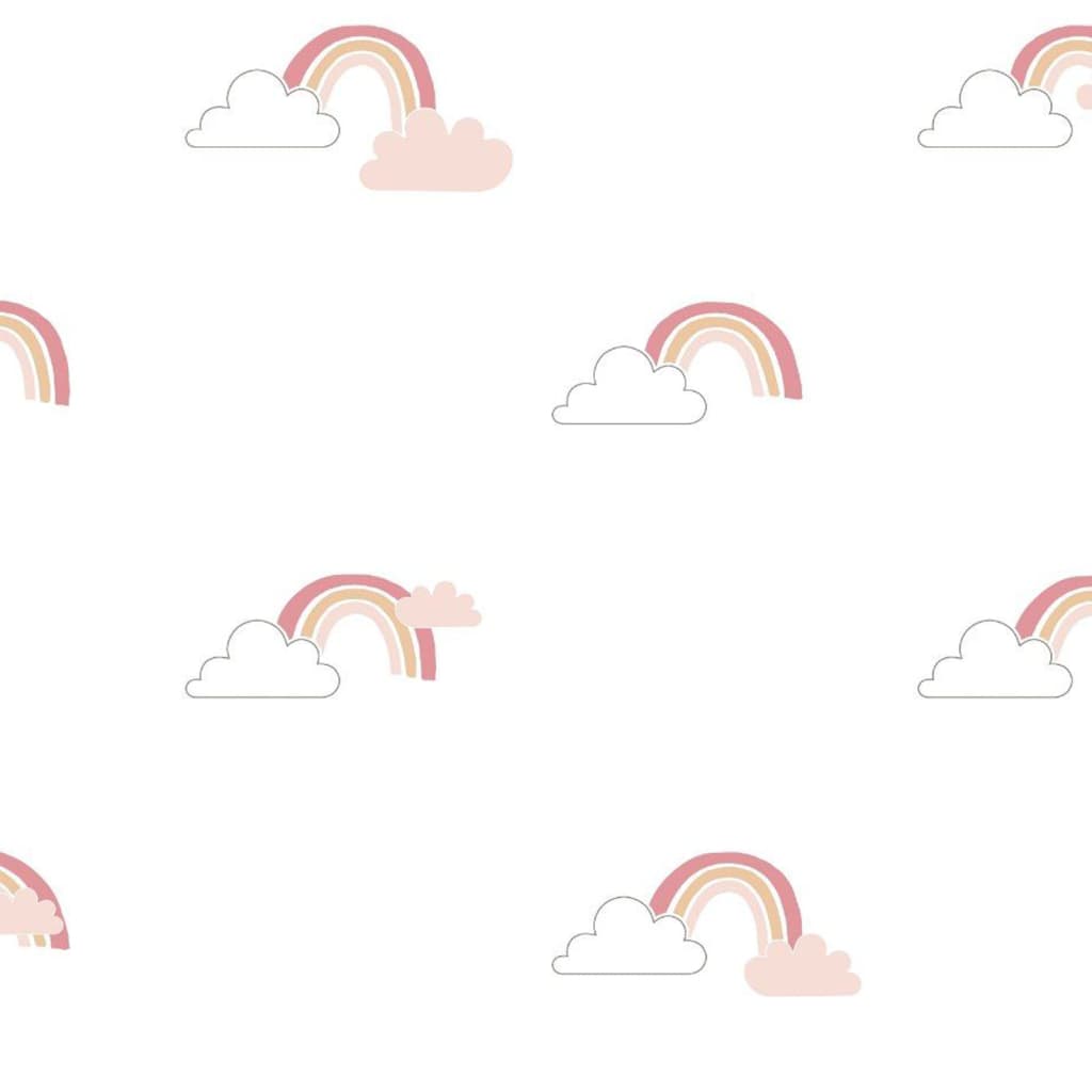 Noordwand Noordwand Tapete Baby Regenbogen weiß und rosa