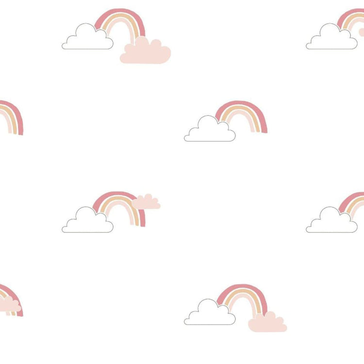 Noordwand Noordwand Tapete Baby Regenbogen weiß und rosa