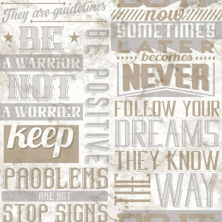 Noordwand noordwand wallpaper Freunde Kaffee und Buchstaben Metallic und Beige