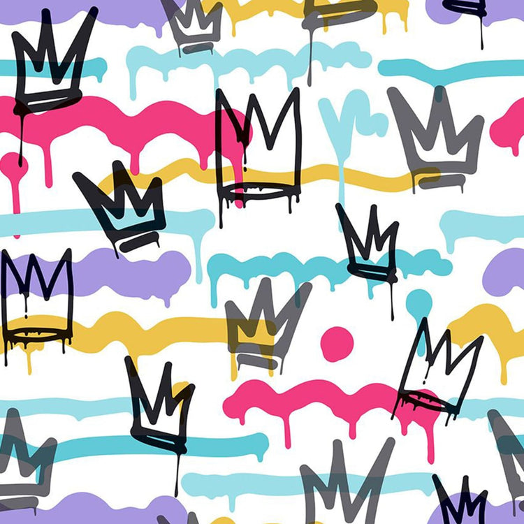 Noordwand noordwand wallpaper Freunde Kaffee Sith Graffität und Kronen weiß schwarz