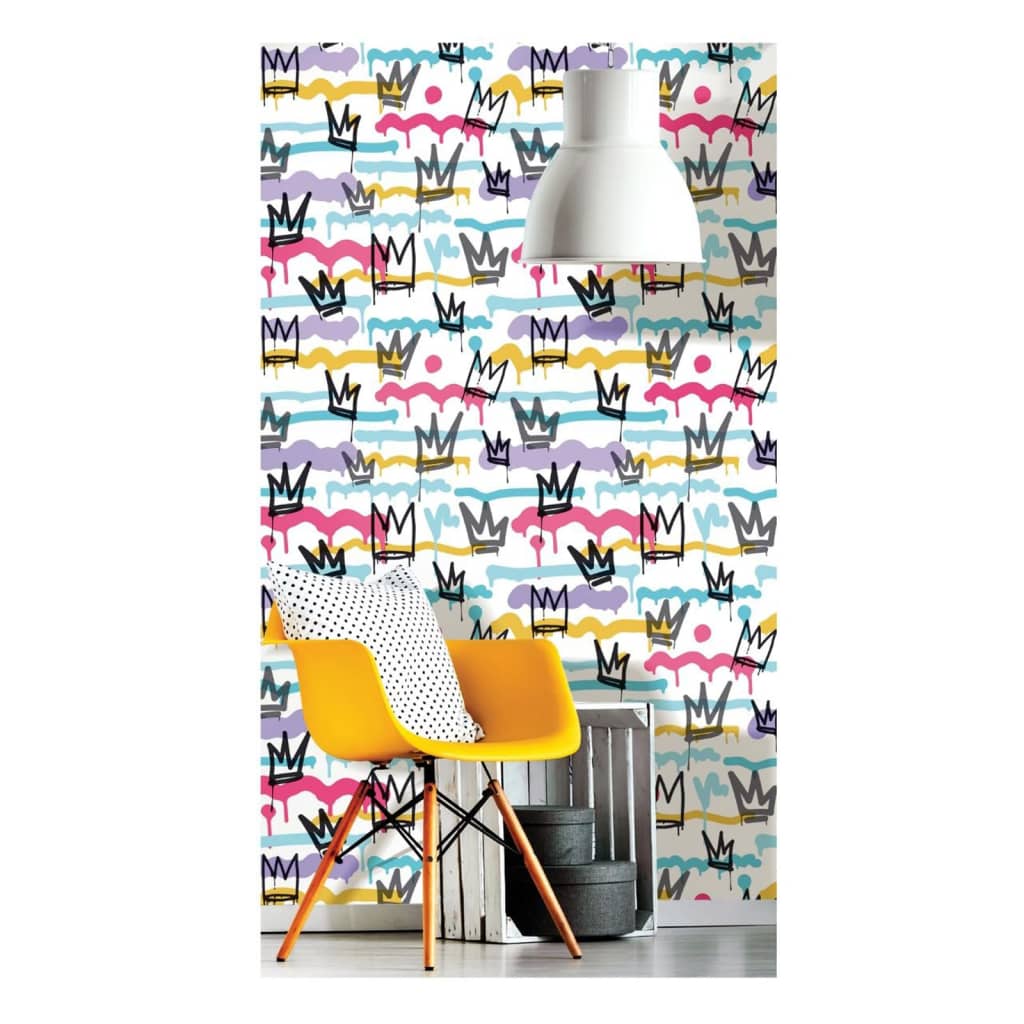 Noordwand noordwand wallpaper Freunde Kaffee Sith Graffität und Kronen weiß schwarz