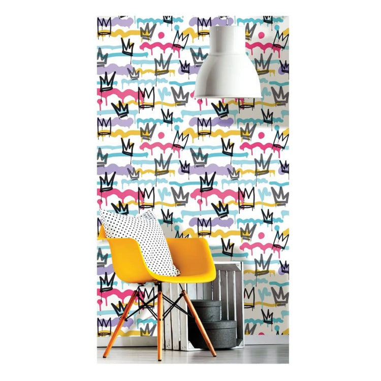 Noordwand noordwand wallpaper Freunde Kaffee Sith Graffität und Kronen weiß schwarz