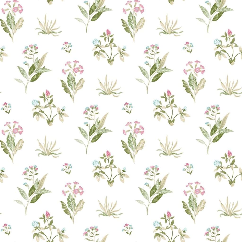 Noordwand Noordwand Tapete blühen Garten 6 Blumen und Pflanzen weiß und grün