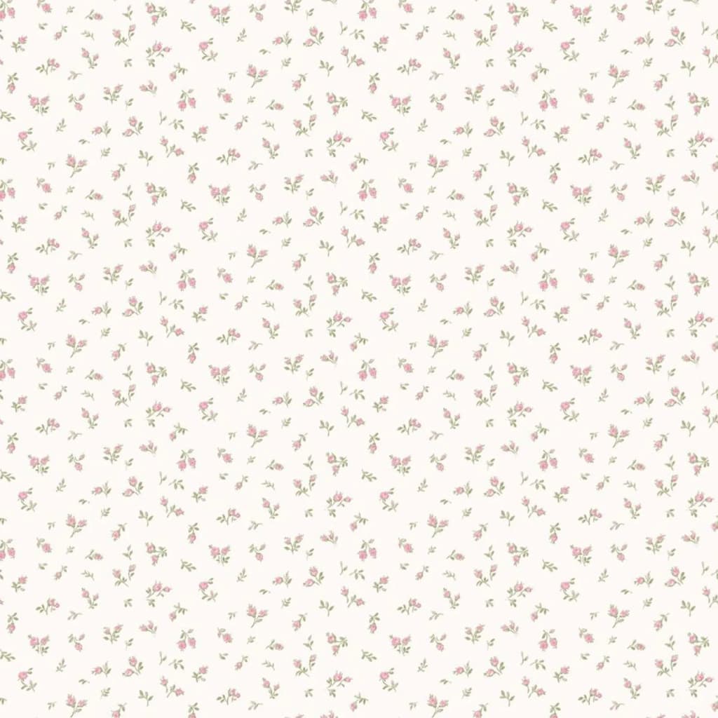 Noordwand Noordwand Tapete blühen Garten 6 kleine Rosen weiß und rosa