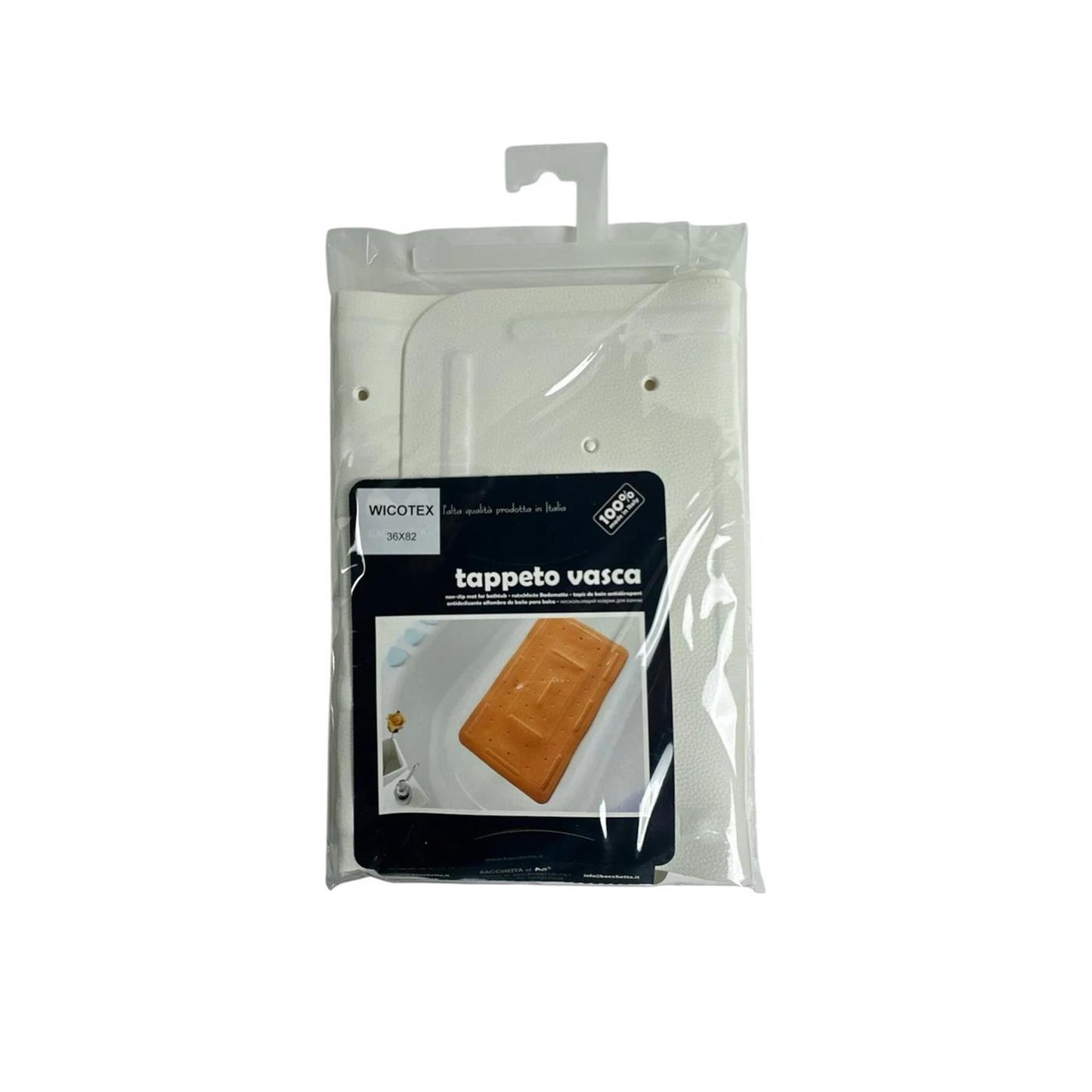 Wicotex Anti-Rutsch-Badematte 36x82cm weiß